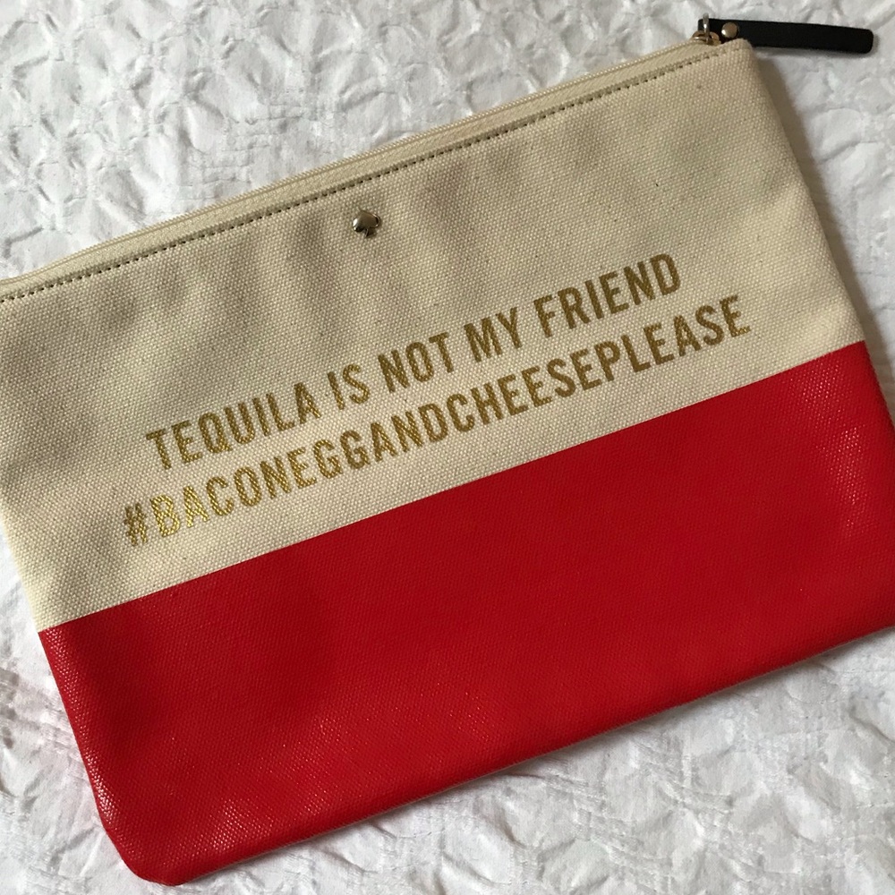 Kate Spade ♠️ Tequila Brunch Clutch Bag Red Canvas